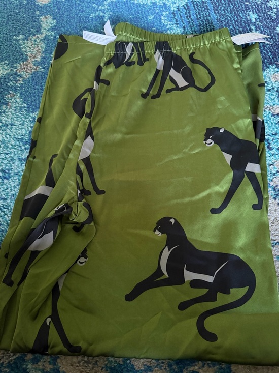 Auden Other - Auden Green Satin Panther Print Skirt